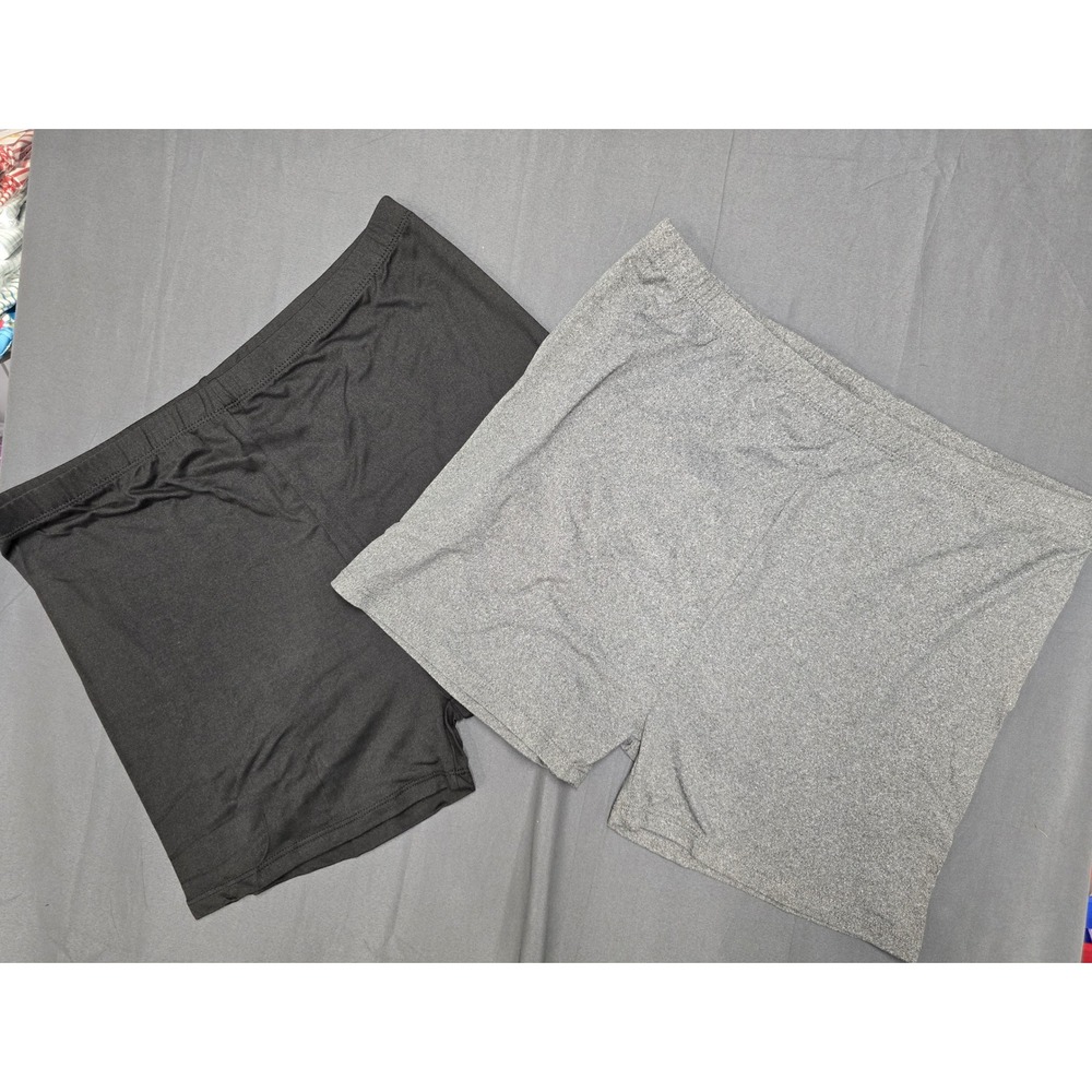 Set of 2 Womens Stretch Shorts Black Heather Gray short Active Loungewear Soft